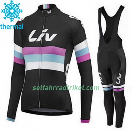 Radbekleidung Radtrikot Langarm + Lang Trägerhose 2015 CCC Liv Damen Winter Thermal Fleece N001